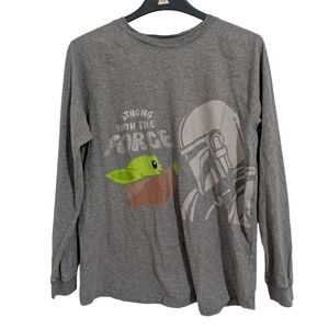 Star Wars PJ Set Mandalorian Baby Yoda Gray Pajama Set Size M